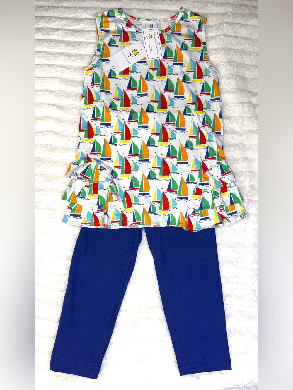 Florence Eiseman Sailboat Print Tunic with Capri Leggings, size 6X, NWT